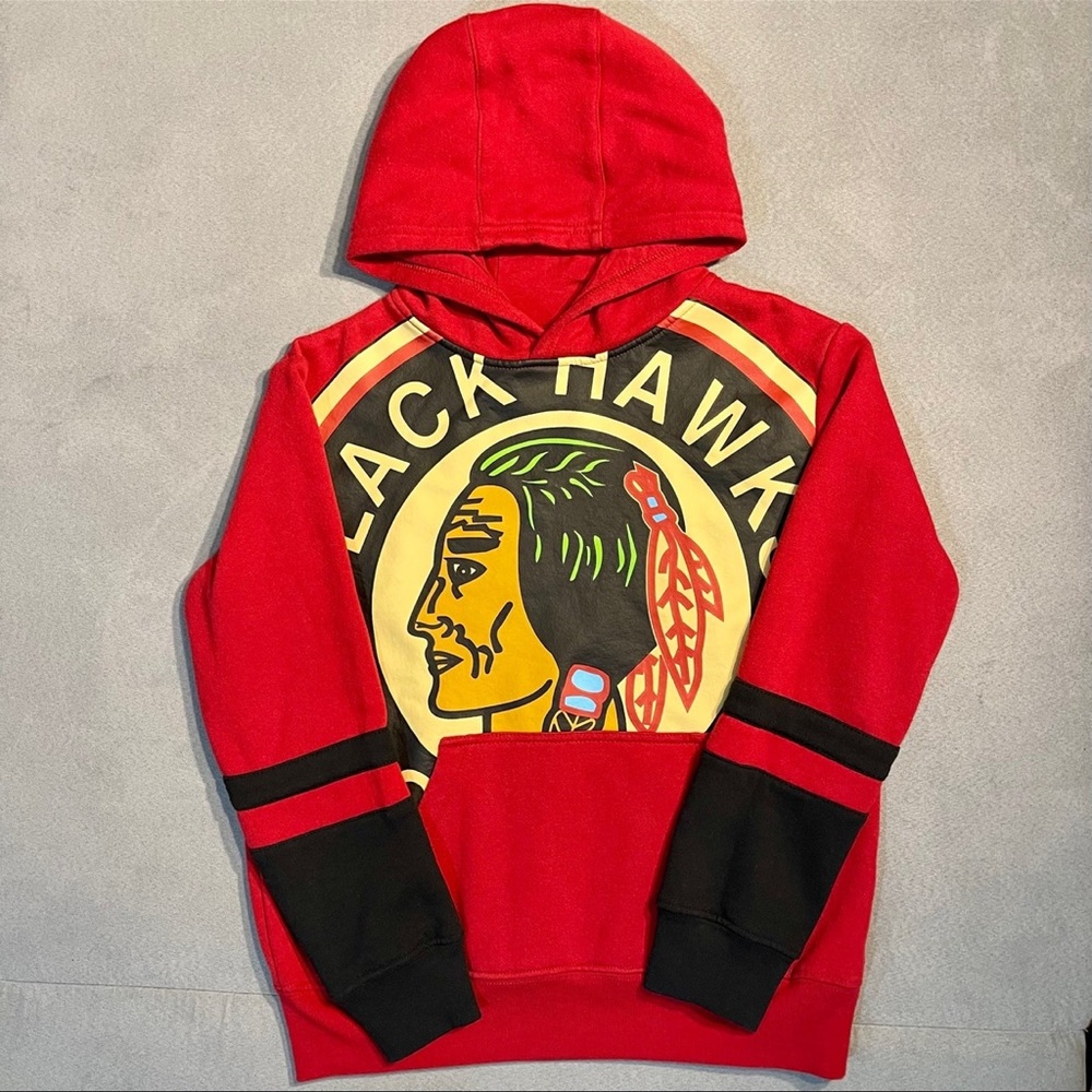 BOYS CHICAGO BLACKHAWKS YOUTH SPECIAL EDITION HOCKEY THROWBACK BIG LOGO HOODIE